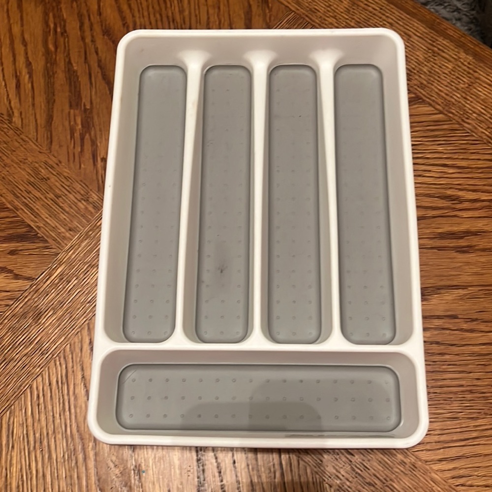 White silverware holder